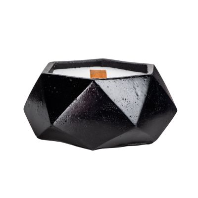 Свеча в декоративном стакане Geometry, черный-2