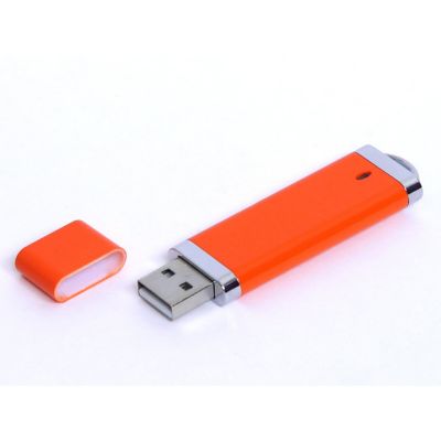 USB-флешка промо на 32 Гб прямоугольной классической формы, оранжевый-0