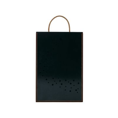 Подарочная коробка из фанеры Constellation 330х220х100 мм, фанера 6 мм, крышка на выдвижных пазах черная ЛХДФ 3 мм, бечевка-3