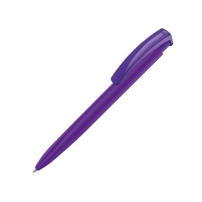 Ручка шариковая трехгранная UMA TRINITY K transparent GUM, soft-touch, фиолетовый-0