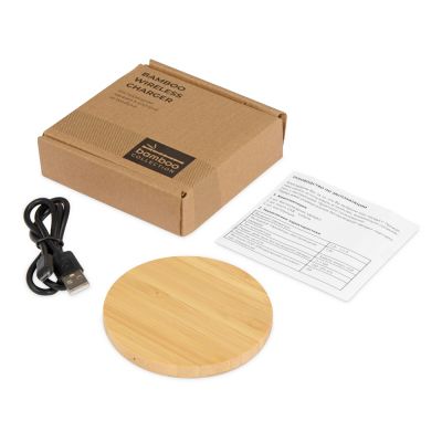 Беспроводное зарядное устройство из бамбука Cap, натуральный-6