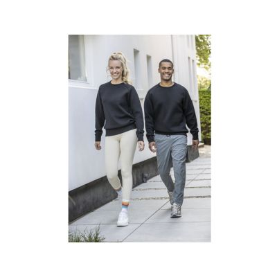 Yukon унисекс интерлок спортивный свитер с круглым вырезом - Сплошной черный-3