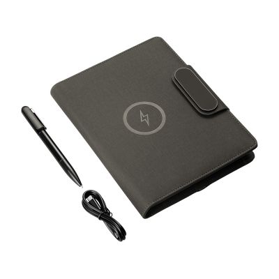 Подарочный набор металлическая ручка и блокнот А5 Twilight  со светящимся логотипом и пауэрбэнком-15