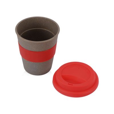 Стакан с силиконовой крышкой Cafe, красный-1