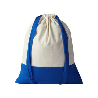 Рюкзак-мешок Cotton из хлопка 170 г, натуральный/синий-1