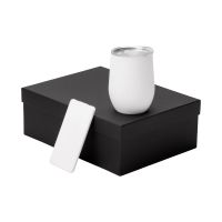 Подарочный набор с термокружкой и повербанком С1, 5000 mAh, белый