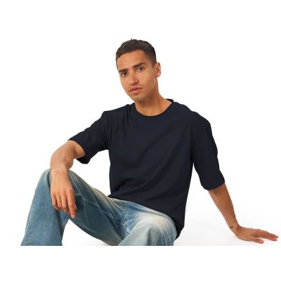 Футболка оверсайз Liyon унисекс, темно-синий-3