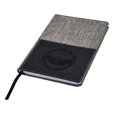 Блокнот Mera RPET размера A5 с передним карманом, серый-3