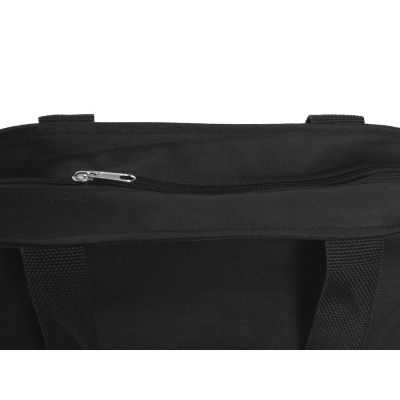 Сумка на молнии Zipper из хлопка 280 г c карманом на молнии спереди, черный-5