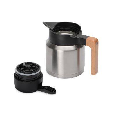 Кофепот с деревянной ручкой, 850 мл, серебристый-4