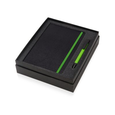 Подарочный набор Jacque с ручкой-подставкой и блокнотом А5, зеленое яблоко-1