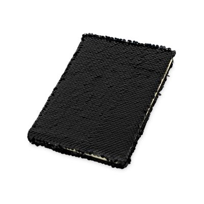 Блокнот с пайетками Fashion, черный-0