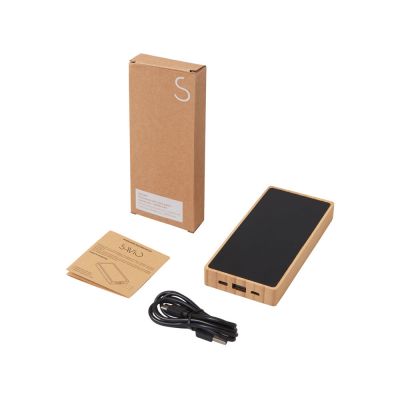 Внешний аккумулятор с подсветкой лого и солнечной панелью Reedia S1, 10000 mAh, бамбук, черный-7