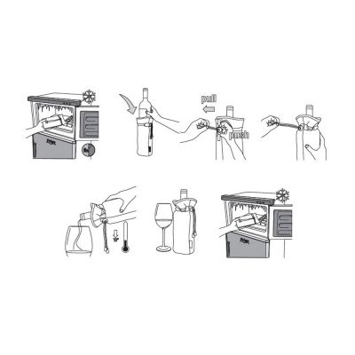 Охладитель для бутылки шампанского Cold bubbles из ПВХ в виде мешочка, серебристый-4