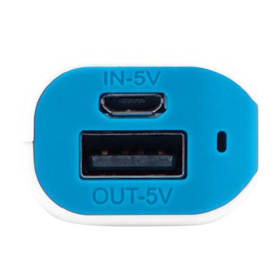 Портативное зарядное устройство (power bank) Basis, 2000 mAh, белый/светло-голубой-2