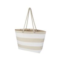 Florida пляжная эко-сумка из переработанного материала, сертифицированного по стандарту GRS, плотностью 270 г/м² 18L - Натуральный / Белый