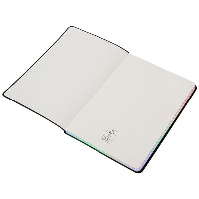 Блокнот А5 в гибкой обложке Fellini с голографическим срезом, черный-2