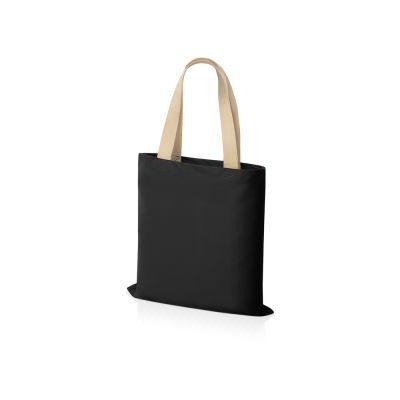 Сумка для шопинга Steady из хлопка с парусиновыми ручками, 260 г/м2, черный-1