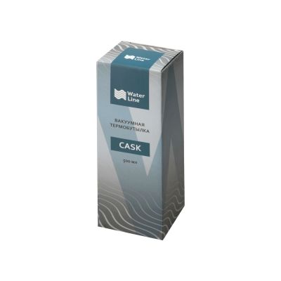 Вакуумная термобутылка Cask Waterline, soft touch, 500 мл, синий-6