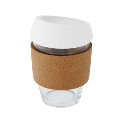 Lidan Кружка из объемом 360 мл с пробковым держателем и силиконовой крышкой, белый-2