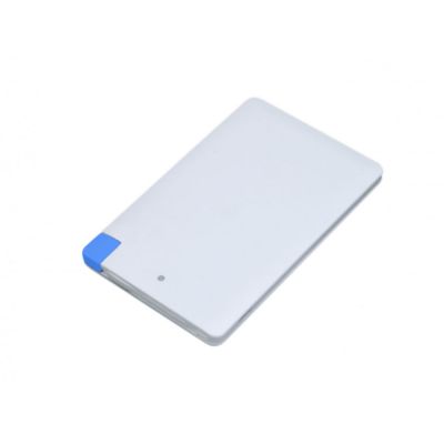 Универсальное зарядное устройство Credit _card1_power_bank  под нанесение логотипа  в виде кредитной карты, толщина всего 7,5 . 2500MAH. Синий-0