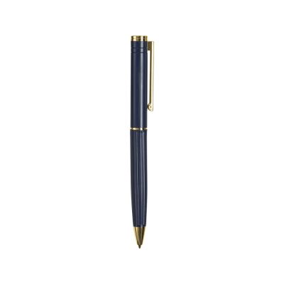 Шариковая металлическая ручка с золотистым слоем Monarch Gold, темно-синяя-3