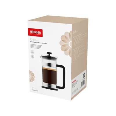 Френч-пресс 1 л, NADOBA, серия ERICH-2