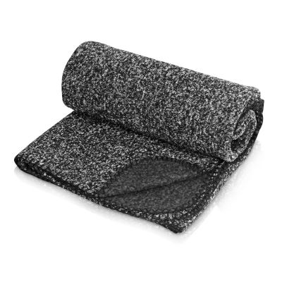 Плед вязаный Blend в чехле, черный-1