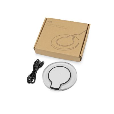 Беспроводная зарядка Pod со светодиодной подсветкой, белый-3