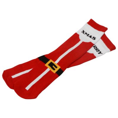 Набор носков с рождественской символикой в мешке мужские, 2 пары, красный-9