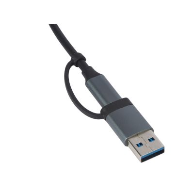 USB-хаб Link с коннектором 2-в-1 USB-C и USB-A, 2.0/3.0, серый-3