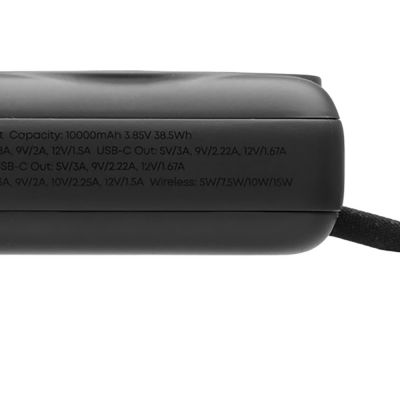 Магнитный беспроводной внешний аккумулятор c подсветкой лого Энчант, 10000 мАч, черный-5