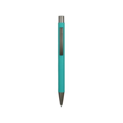 Ручка металлическая soft touch шариковая Tender, бирюзовый-1