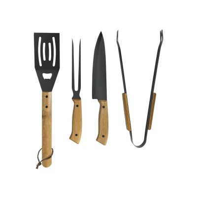 BBQ набор из акации, черный-2