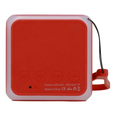 Портативная колонка Cube с подсветкой, красный-4