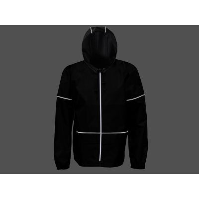 Короткий дождевик Tornado со светоотражающими элементами, черный-7