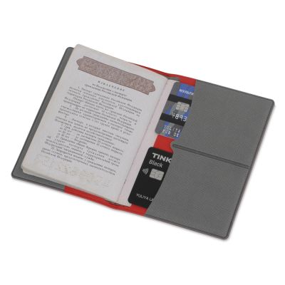 Обложка для паспорта с RFID защитой отделений для пластиковых карт Favor, красная/серая-2