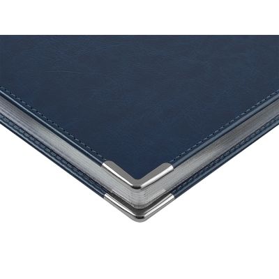 Ежедневник недатированный А5 Sidney Nebraska, синий (серебряный обрез, серебряные уголки)-3