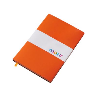 Блокнот C1 софт-тач, гибкая обложка, 128 листов, оранжевый-5