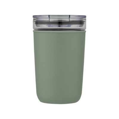 Bello, стеклянная кружка объемом 420 мл с внешней стенкой из переработанного пластика, зеленый яркий-1