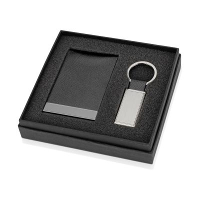 Набор Лонгвью: визитница, брелок, черный-0