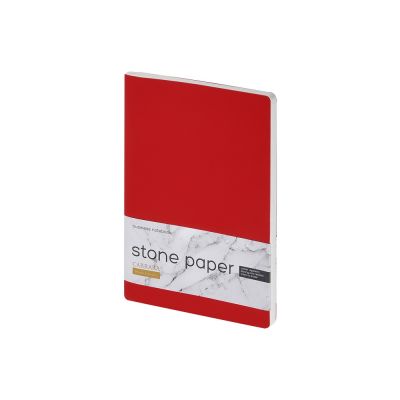 Тетрадь с каменной бумагой А5 Carrara 40 л., линейка, красный-0