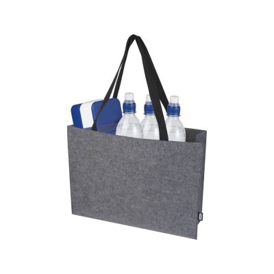 Эко-сумка фетровая Felta с широким дном , серый-3