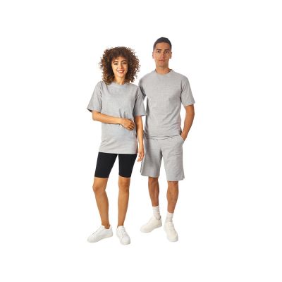 Футболка из френч терри Warsaw унисекс 220гр, серый меланж-5