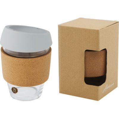 Lidan Кружка из объемом 360 мл с пробковым держателем и силиконовой крышкой, серый-6