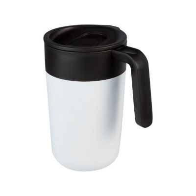 Кружка Nordia объемом 400 мл из переработанных материалов с двойными стенками, белый-0