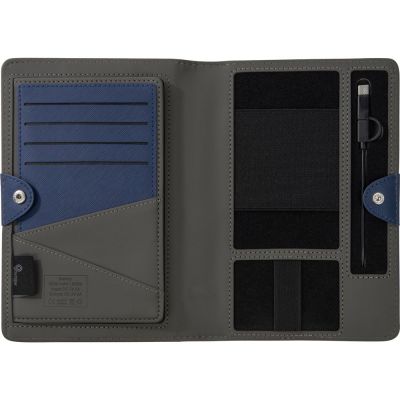 Органайзер с функцией беспроводной зарядки Manner, 5000 mah, темно-синий-6