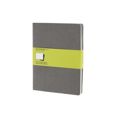 Записная книжка Moleskine Cahier (нелинованный, 3 шт.), ХLarge (19х25см), серый-0