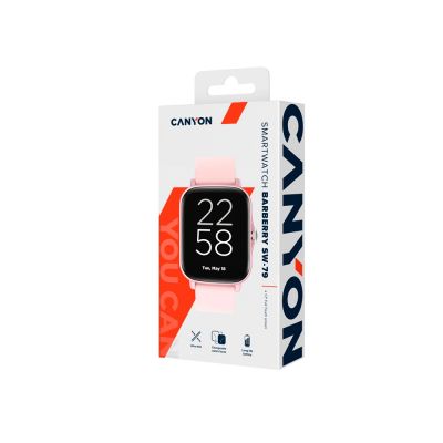 Умные часы CANYON Barberry SW-79, IP 67, BT 5.1, сенсорный дисплей 1.7, розовый-5