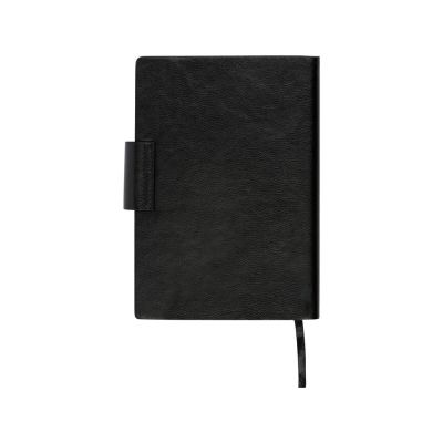 Бизнес блокнот А5 Monoi с клапаном, твердая обложка, 128 листов, черный-2